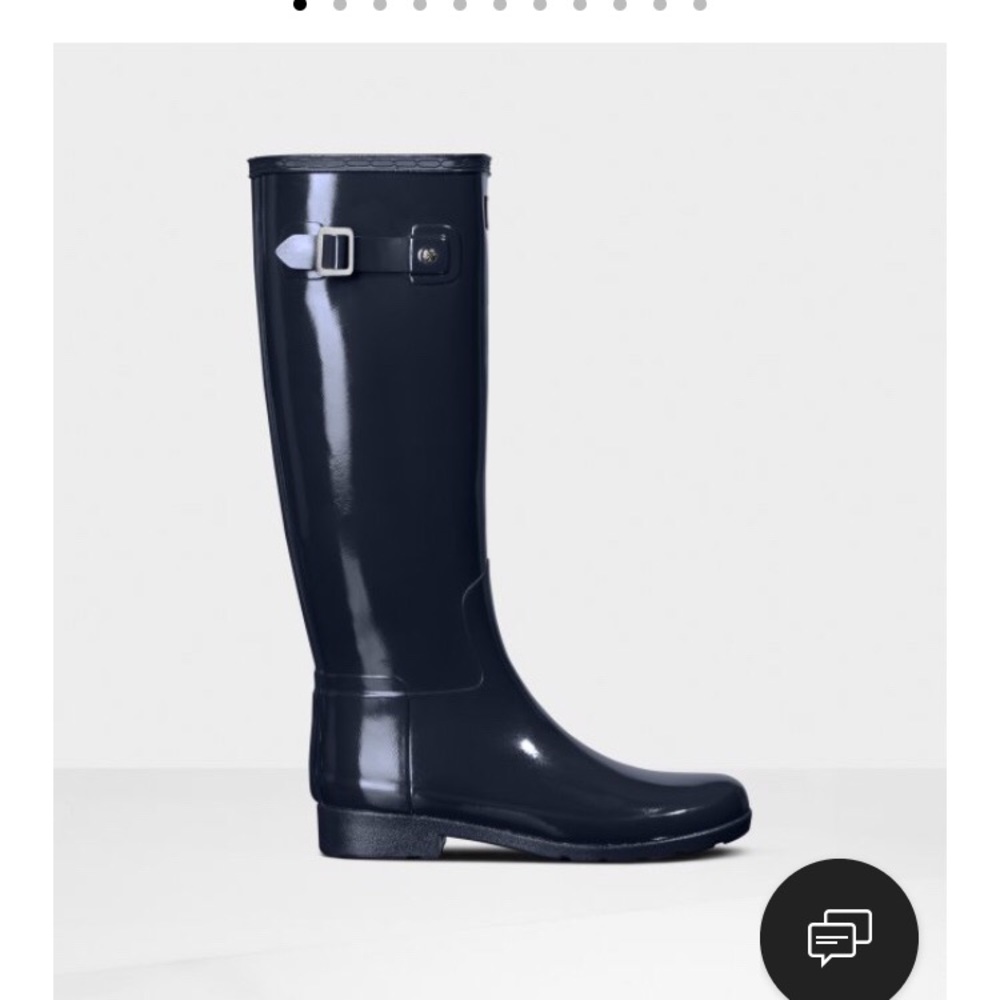 Hunter W Original Refined Gloss Boots, Navy, 9